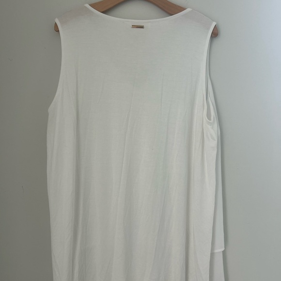 Michael Kors White Asymmetrical Sleeveless Tank Top - Picture 7 of 9
